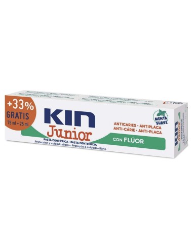 Kin Junior Pasta Dentífrica Menta Suave 75Ml+25Ml