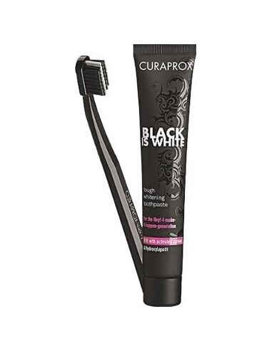 Curaprox Black Is White Set Dentífrico 90Ml + Cepillo Dental