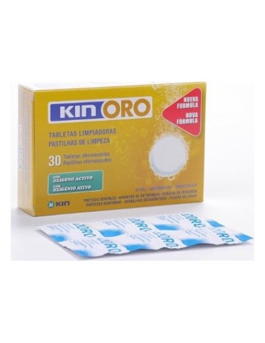 Kin Oros Tabletas Limpiadoras Prótesis Dentales 30Uds