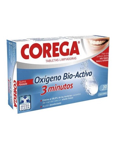 Corega® Oxígeno Bio-Activo 30 Tabletas Efervescentes