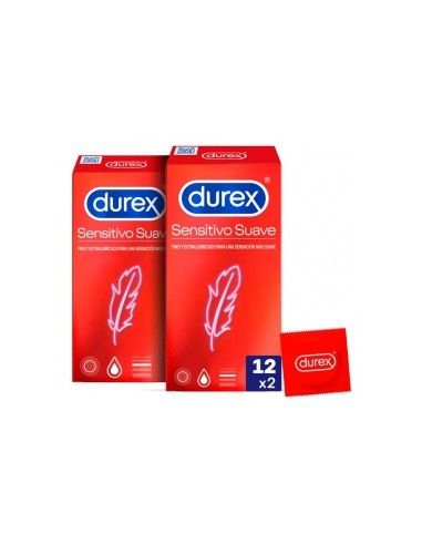 Durex Sensitivo Suave Preservativos Duplo 2 X 12 U