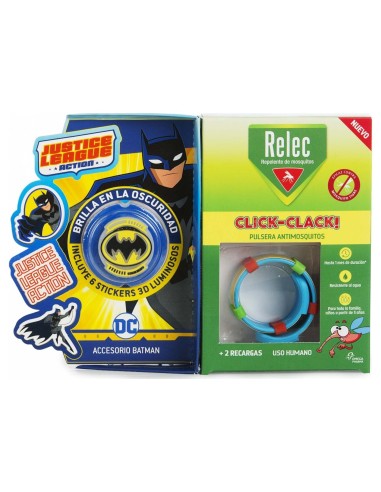 Relec Pulsera Antimosquitos Click-Clack + Stick Batman