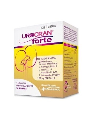 Urocran Forte Arándano Rojo + Prob D-Manosa 30 Sobres