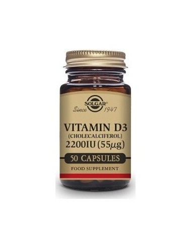 Vitamina D3 2.200 Ui 50 Capsulas Solgar